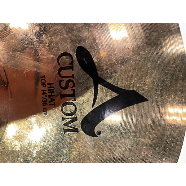 Used Zildjian 14in A Custom Hi Hat Pair Cymbal
