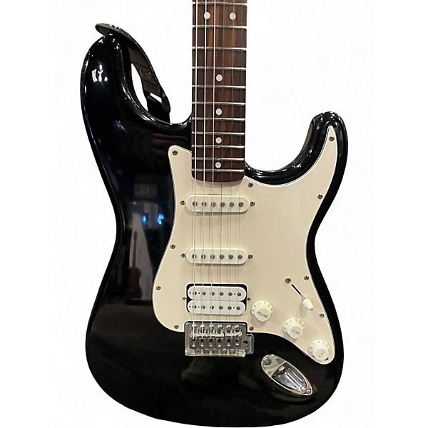 Used Starcaster by Fender Stratocaster Black Solid Body Electric Guitar