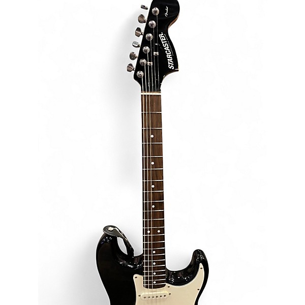 Used Starcaster by Fender Stratocaster Black Solid Body Electric Guitar