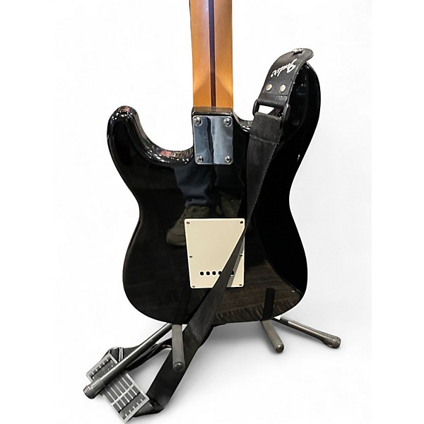Used Starcaster by Fender Stratocaster Black Solid Body Electric Guitar
