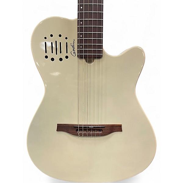 Used Godin Multiac Mundial Antique White Classical Acoustic Guitar
