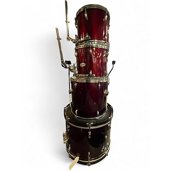 Used Pulse 4 Piece 5 Piece Red Drum Kit