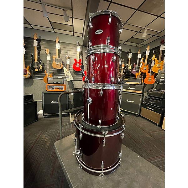 Used Pulse 4 Piece 5 Piece Red Drum Kit