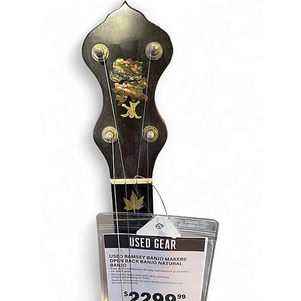 Used Ramsey Banjo Makers Open Back Banjo Natural Banjo