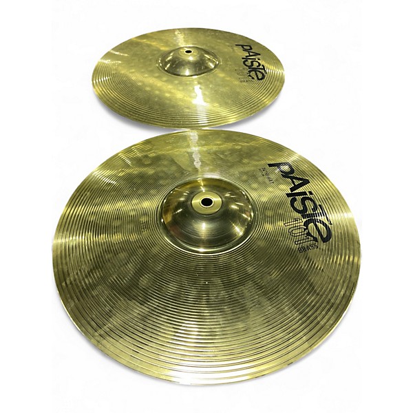 Used Paiste 14in 14in 101 Brass Hi Hat PAIR Cymbal