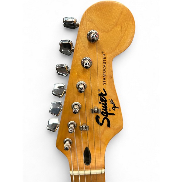 Used Squier STRATOCASTER WHITE Solid Body Electric Guitar