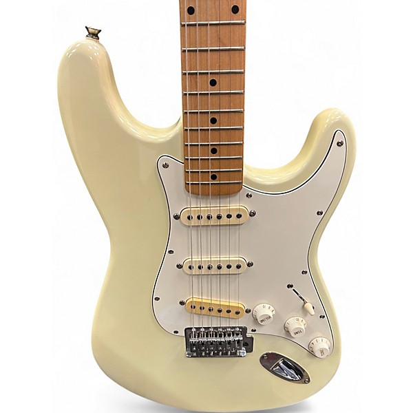 Used Squier STRATOCASTER WHITE Solid Body Electric Guitar