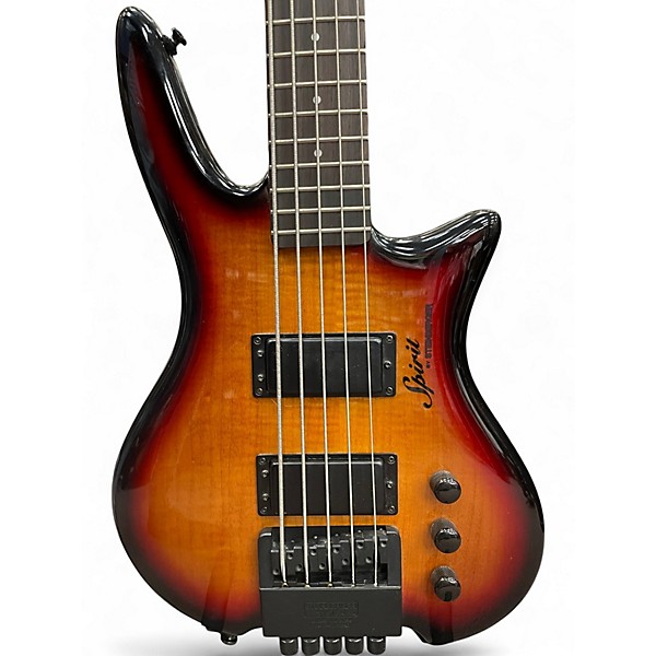 Used Spirit XZ-25 HEADLESS Sunburst Electric Bass Guitar