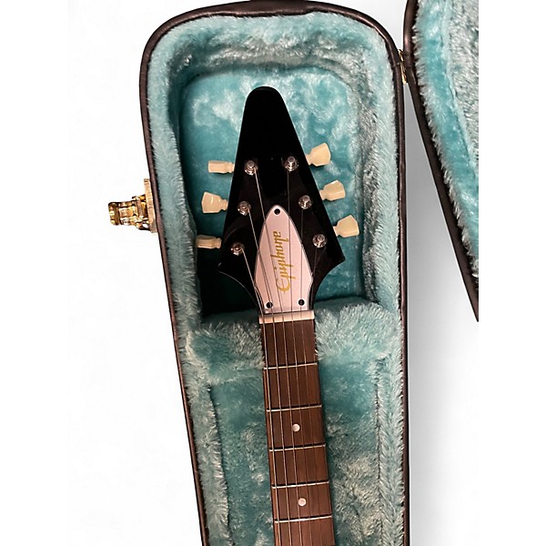 Used Epiphone JIMI HENDRIX FLYING V Black Solid Body Electric Guitar