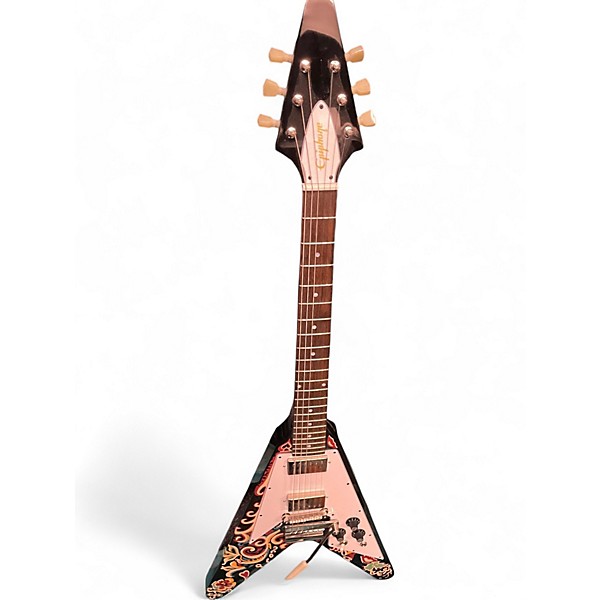 Used Epiphone JIMI HENDRIX FLYING V Black Solid Body Electric Guitar