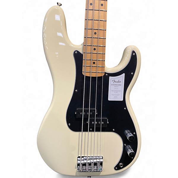 Used Fender Standard Precision Bass Olympic White Electric Bass Guitar
