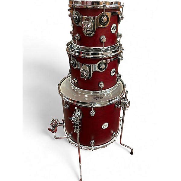 Used DW 4 Piece Design Series Satin Red Drum Kit