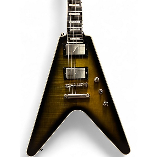Used Epiphone Flying V Prophecy Yellow Tiger Aged Gloss Solid Body Electric Guitar