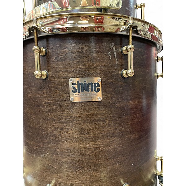 Used Shine Custom Drums & Percussion 3 Piece 3 Piece Shell Maple Pack Walnut Finish Drum Kit