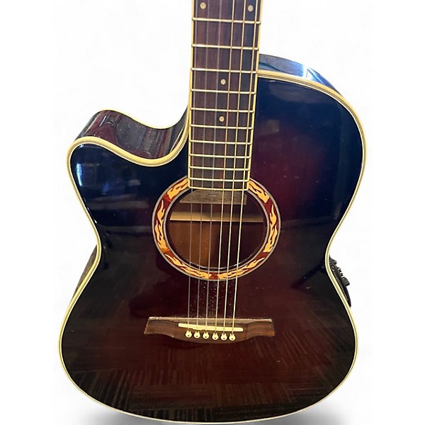 Used Ibanez AEF18E Left Handed DARK VIOLIN SUNBURST Acoustic Electric Guitar