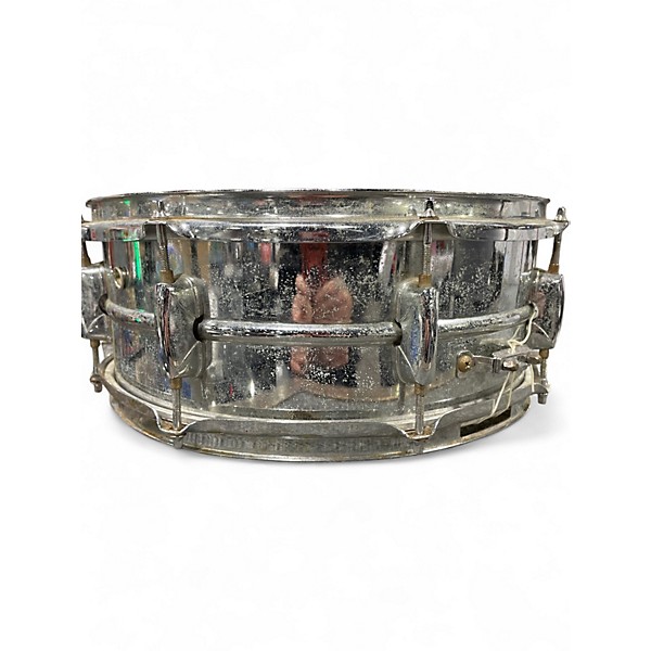 Used Tj Percussion 14in snare Metallic Silver Drum