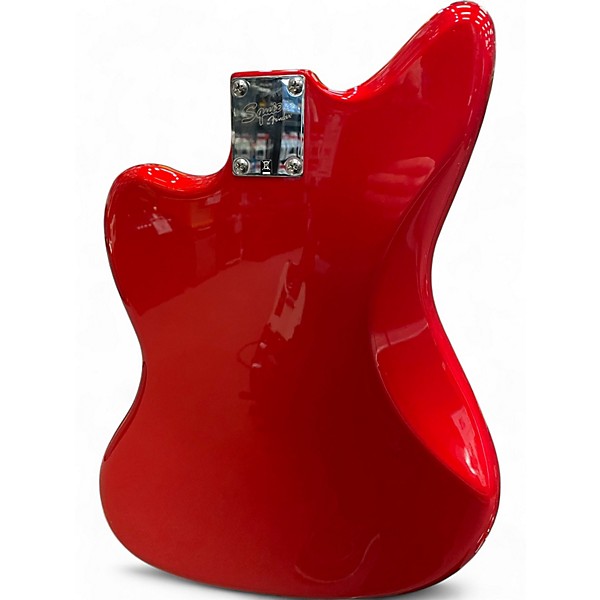 Used Squier DELUXE JAZZMASTER Candy Apple Red Metallic Solid Body Electric Guitar