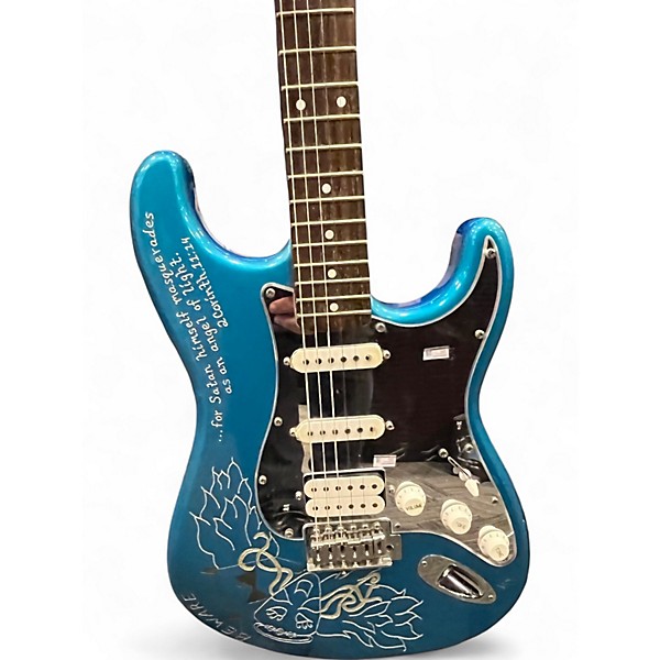 Used SX MIRROR SERIES STRAT COPY Blue Solid Body Electric Guitar