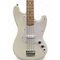 Used Squier Bronco Alpine White Electric Bass Guitar