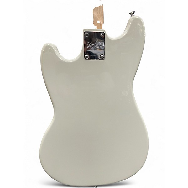 Used Squier Bronco Alpine White Electric Bass Guitar