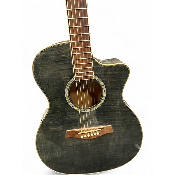 Used Ibanez A200E Trans Green Acoustic Electric Guitar