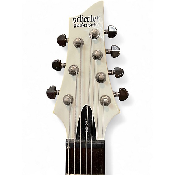 Used Schecter Guitar Research Demon 7 String Arctic White Solid Body Electric Guitar