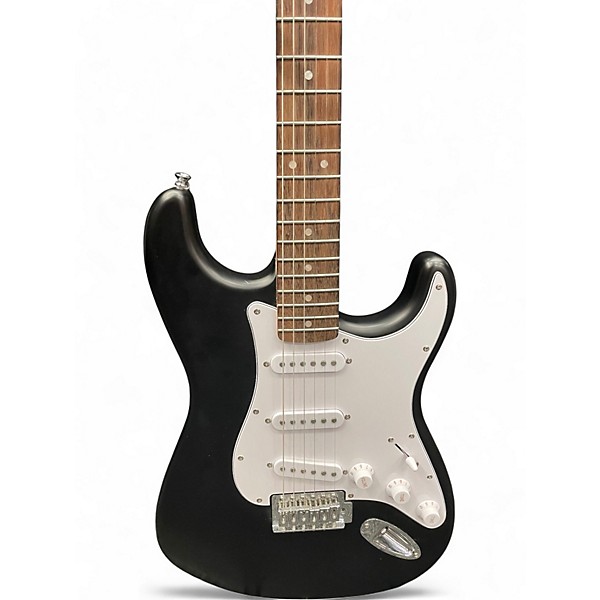 Used Squier Stratocaster Debut Series Satin Black Solid Body Electric Guitar