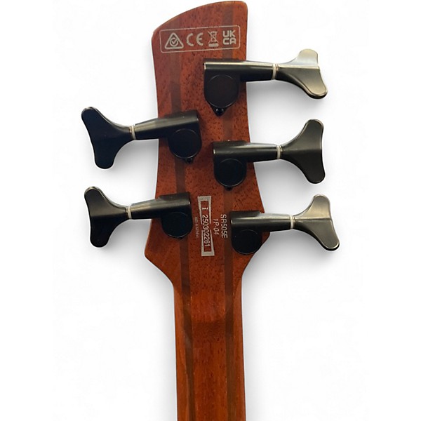 Used Ibanez SR505e 5 String black aurora burst Electric Bass Guitar