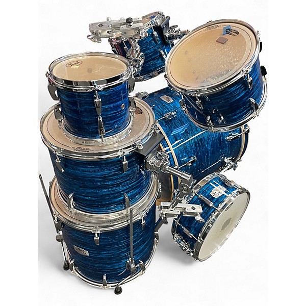 Used Pearl 7 Piece EXPORT SERIES EXR BLUE STRATA Drum Kit