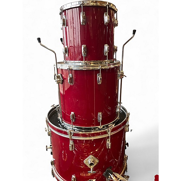 Vintage 1970s Ludwig 6 Piece Rocker Red Drum Kit
