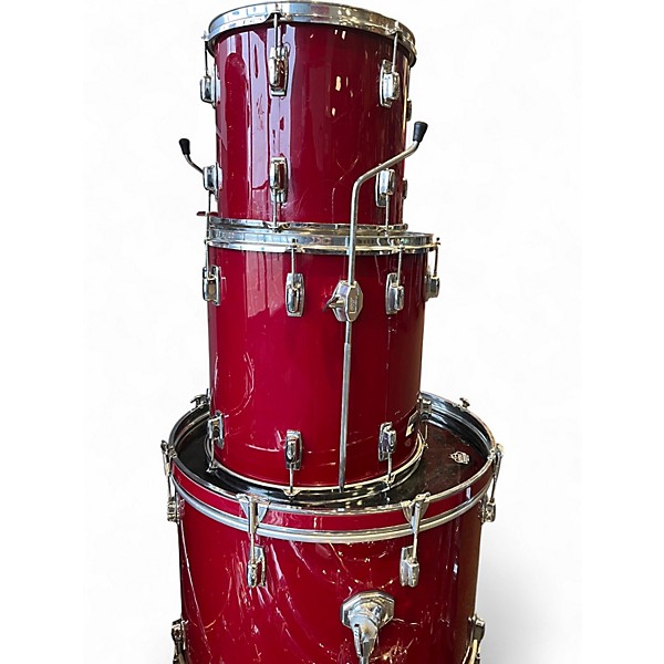 Vintage 1970s Ludwig 6 Piece Rocker Red Drum Kit