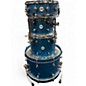 Used DW 4 Piece FREQUENT FLYER AQUA METALLIC Drum Kit thumbnail