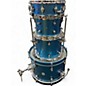 Used DW 4 Piece FREQUENT FLYER AQUA METALLIC Drum Kit