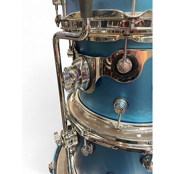 Used DW 4 Piece FREQUENT FLYER AQUA METALLIC Drum Kit