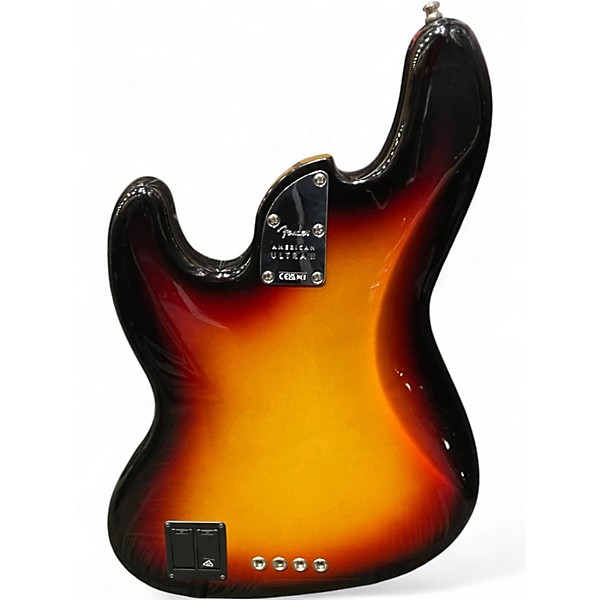 Used 2025 Fender AMERICAN ULTRA II 2 Tone Sunburst Electric Bass Guitar