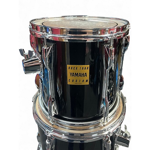 Used Yamaha 5 Piece Rock Tour Custom Black Galaxy Sparkle Drum Kit