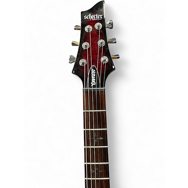 Used Schecter Guitar Research Demon 6 Crimson Red Burst Solid Body Electric Guitar