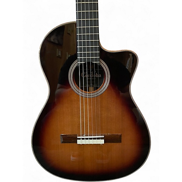Used Cordoba Fusion Orchestra CE teardrop sunburst Classical Acoustic Electric Guitar