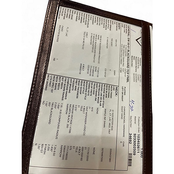 Used Fender CUSTOM SHOP 50-51 BLACKGUARD TCP NATURAL CREAM MAPLE Solid Body Electric Guitar