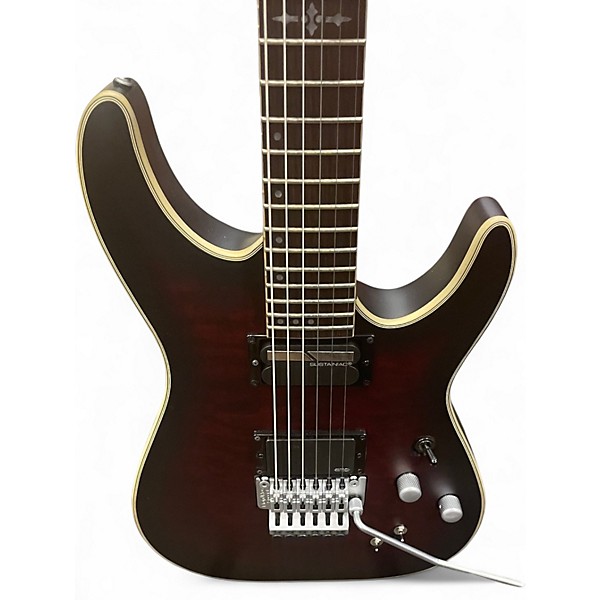 Used Schecter Guitar Research C1 FRS Platinum Crimson Red Burst Solid Body Electric Guitar