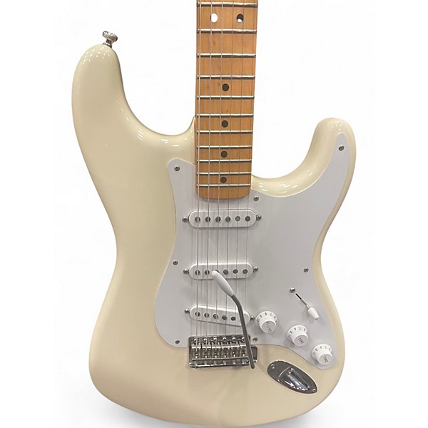 Used Fender Artist Series Jimmie Vaughan Tex-Mex Stratocaster Olympic White Solid Body Electric Guitar