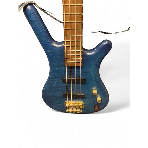 Used 2003 Warwick Pro Series Standard Corvette 4 String Trans Blue Electric Bass Guitar