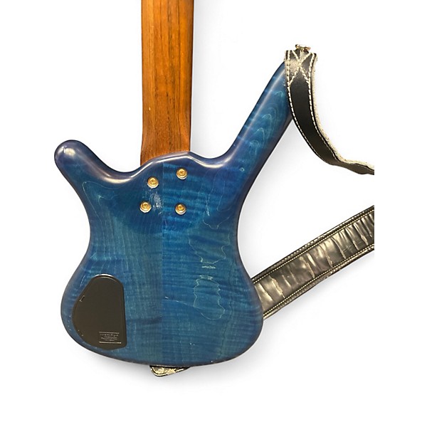Used 2003 Warwick Pro Series Standard Corvette 4 String Trans Blue Electric Bass Guitar