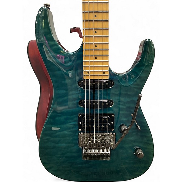 Used ESP LTD MH103QM Turquoise Solid Body Electric Guitar