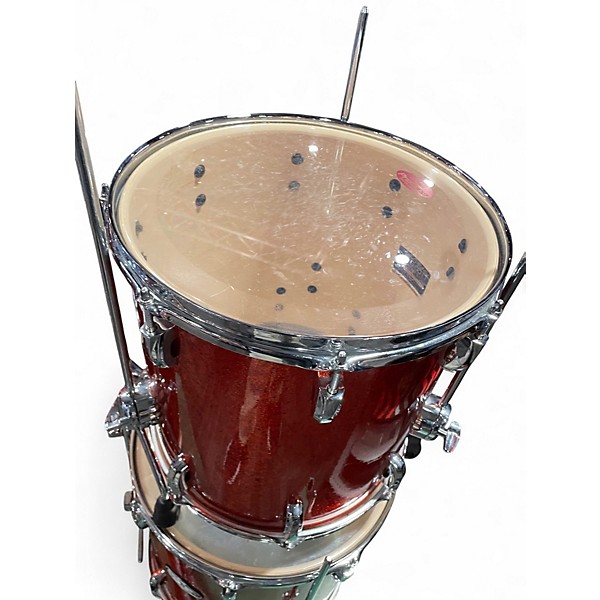 Used Pearl 5 Piece Vision Metallic Orange Drum Kit