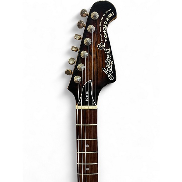 Vintage 1980s Aria TS-400 BLACK AND BROWN Solid Body Electric Guitar