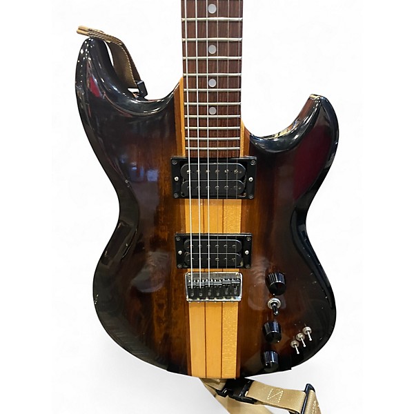 Vintage 1980s Aria TS-400 BLACK AND BROWN Solid Body Electric Guitar