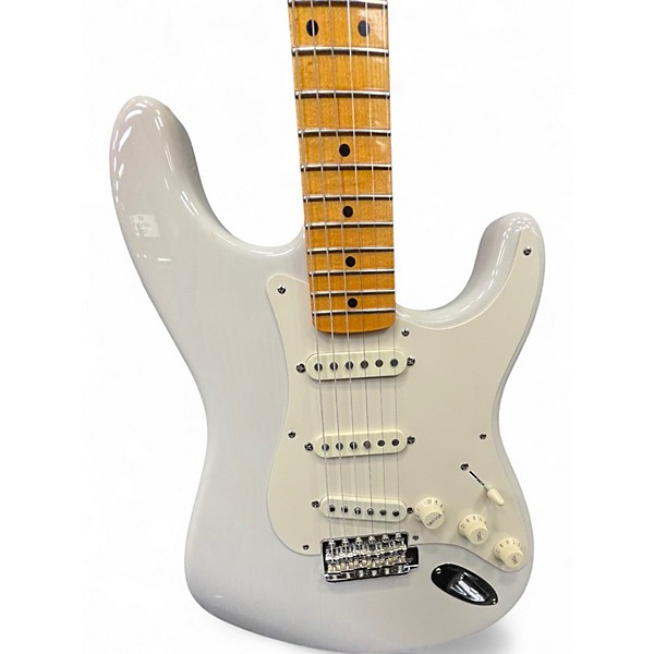 Used Fender Artist Series Eric Johnson Stratocaster White Blonde Solid Body Electric Guitar