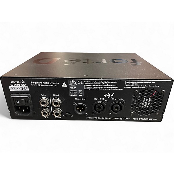 Used Bergantino Forte D Bass Amp Head