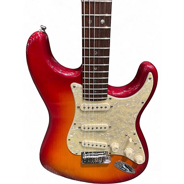 Used Fender American Deluxe Ash Stratocaster Aged Cherry Sunburst Solid Body Electric Guitar